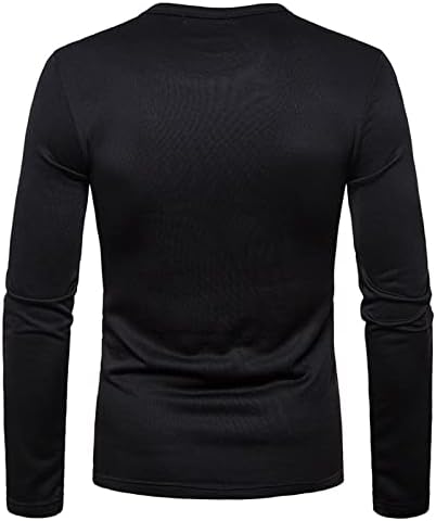 2022 Мъжки Есенна Мода, Мъжки Есенно-Зимни Однотонная Тениска с V-образно деколте на няколко Копчета, Мъжка Риза с дълъг ръкав
