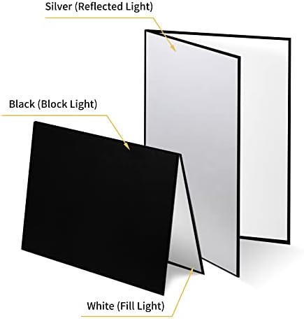 Картонена Рефлектор за фотография Meking 3 в 1, 17 x 12 /42x30 см, Сгъваем Лещи светлина формат А3 за снимане на натюрморти,