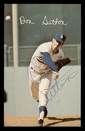 Пощенска картичка Със снимка на Дон Саттона с автограф на Лос Анджелис Доджърс Инв 213661 - Издълбани подпис MLB