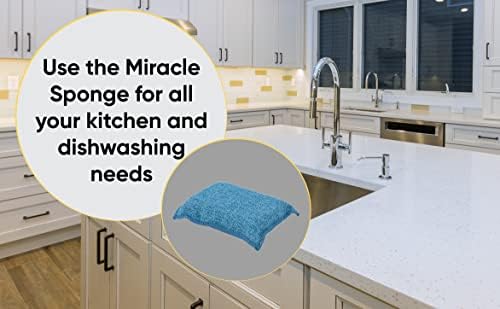 Чудо-Гъба за почистване от микрофибър, Синя Гъба с повишена почистване на способността за кухни, мивки, саксии,