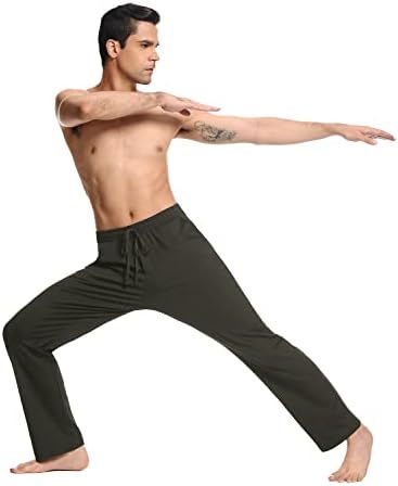 Мъжки Спортни Панталони LEAO с Отворен Дъното, Дълги Панталони за йога, прави Панталони Свободно, Намаляване,