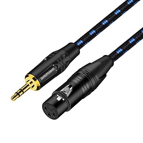 Микрофон кабел DREMAKE с жак 3,5 мм, от стерео до XLR-щепсела, аудио кабел от XLR до 3,5 мм и дължина 1 МЕТЪР, които