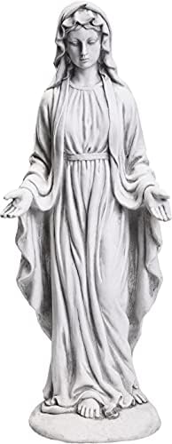 TOETOL Дева Мария 29,9 См Статуя на Открито Религиозната Благословената Майка Градински Декор Статуи на Католическата Майка Мария Двор Двор Комплект за Домашно Стълби?