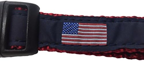 Набор от греди и каишки за кучета Preston American Flag - Американски флаг на тъмно-синя лента с Червен найлон