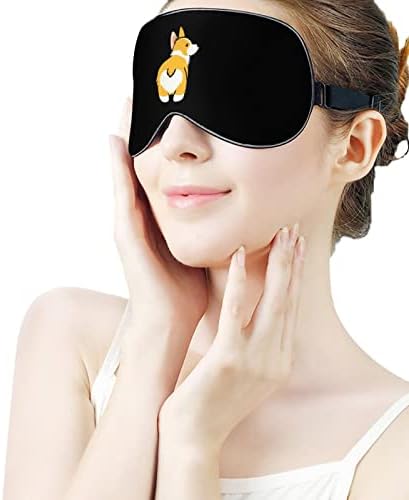 Маска за очи Fat Corgi Butt Eye Mask с Регулируема Каишка за Мъже и Жени за Нощен Сън Travel Nap
