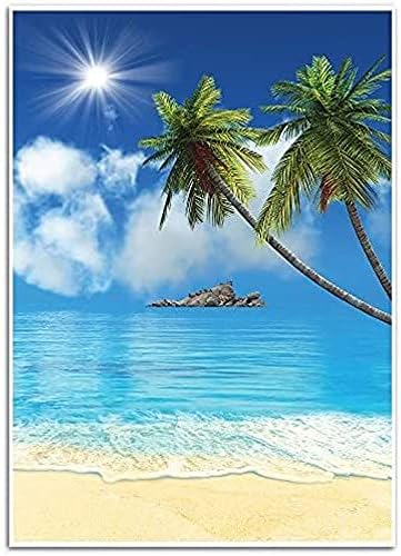 Тропически Плаж фон - Фон за снимки - Отлично подходящ за студио, щанд, партита, фотография, сватба, бизнес употреба, 4,9 х