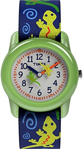 Часовник с каишка от Еластична тъкан Timex Boys T72881 Time Machines Зелени Гекони