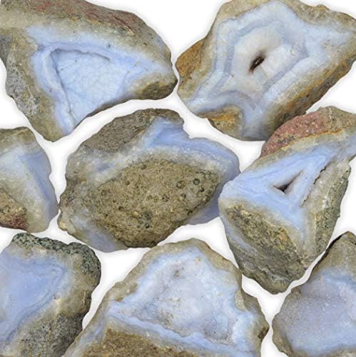 Хипнотични скъпоценни камъни Материали: £ 3 Необработени ледени сини дантелен агатов от Намибия - Необработени естествени кристали и порода за нарязване, гранильн?