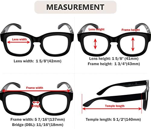 Eyekepper ще Спести 10% на 4 опаковки очила за четене голям размер за жени и 4 опаковки женски очила за четене голям размер с квадратна дизайн + 1,25