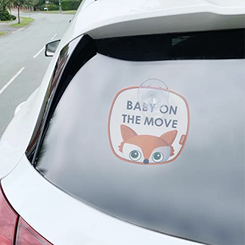 Diono Baby On The Move 2 опаковки стикери на автомобилни стъкла Baby On Board с вендузи