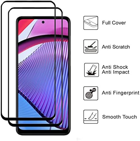 AISELAN за Motorola G Power 5G 2023 Защитно фолио е с пълно покритие, [2 бр.] Защитен слой от закалено стъкло