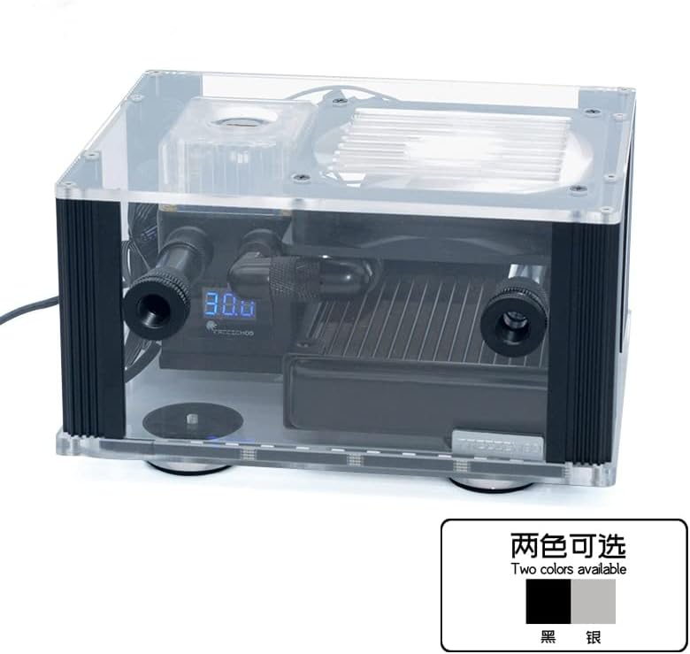 Вграден блок за водно охлаждане за лаптоп и мобилен телефон -12-инчов дисплей на температурата на smart box с ефект RGB - (Размер: алуминиева серия, цвят: черен)