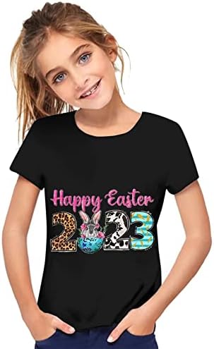 Тениски с Принтом на Великден за малки Момчета И Момичета, Тениска със Заек с Къс ръкав, Детски Тениски За