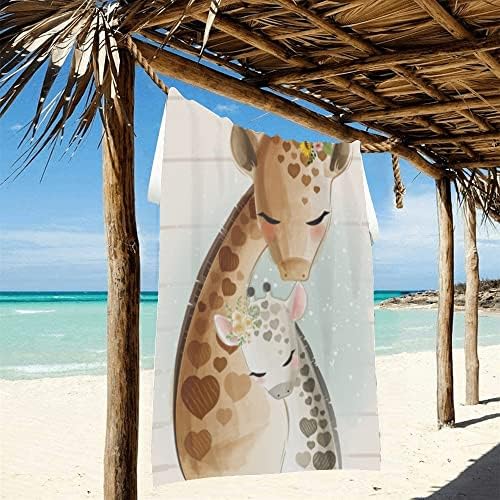 CUXWEOT Персонализирани Плажни Кърпи Мат с Името На Поръчка Цвете Жираф Быстросохнущий Впитывающий Пясък Prool