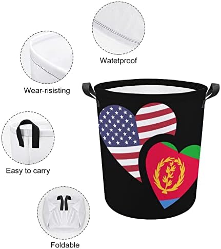 Кошница за дрехи с Флага на САЩ Еритрея, Сгъваема Кошница за Дрехи, кош за Пране, Чанта За Съхранение на Дрехи