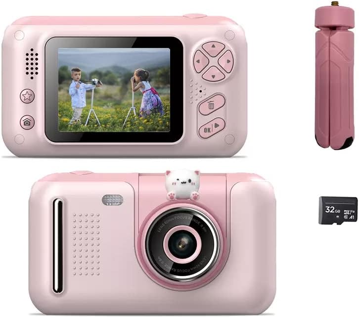 Acuvar Full 1080P Детска Селфи-камера с мек обектив HD за цифрова Фото - и видеозаснемане, Акумулаторна Камера
