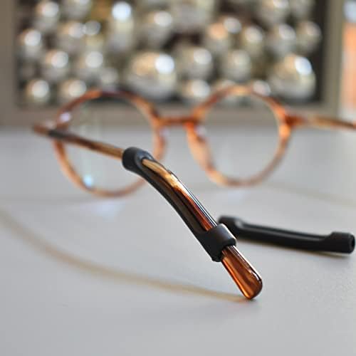 Комплект Gecko Grip за очила Setex, дръжки по върховете на вените (2 чифта черни) + Мини подложки за носа, за