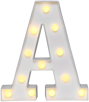 Регистрирай Akana Led Marquee Letter Светлини, Топло Бяла Led Писмо с подсветка от 26 букви от Азбуката, Нощни лампи,