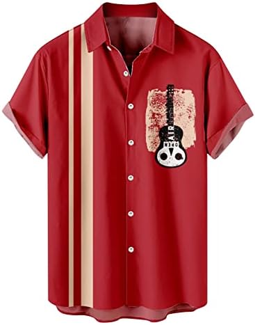 Мъжки Памучни Ленени Ризи С Къс Ръкав Копчета За Боулинг, Хавайски Ежедневни Плажни Тениски С Принтом, Летни Блузи