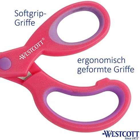 Westcott E-21560 00 Детски ножица Softgrip с гимнастическим модел, с противоударен 13 см, през Цялата съвет за дясната ръка,
