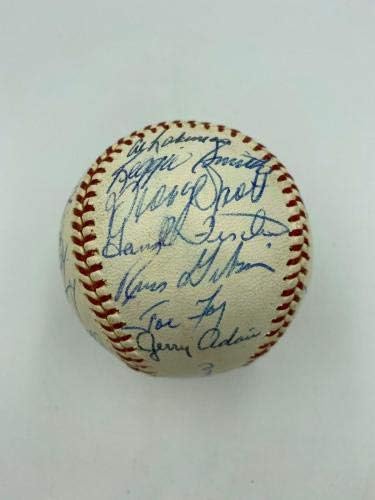 Най-добрите бейзбол екип от 1967 година на Бостън ред Сокс, AL Champs Подписа бейзболни топки с ДНК-автографи на PSA на Земята