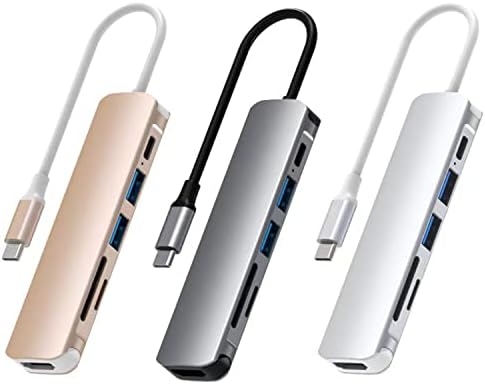 USB C Hub HDMI адаптер за MacBook Pro/Air Swith и други устройства Type C, многопортовый USBC Digital AV (ключ 6 в 1 с usb