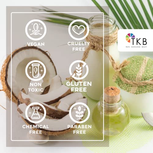 Фракционированное кокосово масло TKB | Чисто кокосово масло за кожа, Коса, Тяло | За създаване на Гланц за устни и Овлажняващ