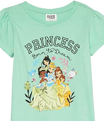 Тениска за момичета с принцеси Дисни Пепеляшка, Бел, Тиен