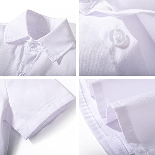 Dinysuos/Костюми за момчета, Детски Годишният Смокинг, Бяла Риза с къс ръкав + Вратовръзка-пеперуда + Шорти + Жилетка,