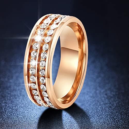 2023 Новост of Rings Универсални Мъжки пръстени с пълни редовете и диаманти Две Женски пръстени Love at First Ring (Розово