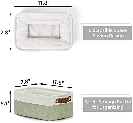 Тъканни кошница за съхранение на HNZIGE за организиране на Малки кошници за рафтове, бельо, детски стаи, гардероби,