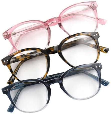 Дизайнерски Оптика от Foster Grant Clancy Кръгли Пластмасови Очила за четене, комплект от 3 теми