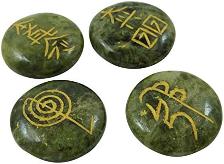 ХАРМОНИЗИРАЩ Комплект от 4 Змеевидных Камъни Символ на Чакрите са Духовен Подарък Лечебните Камъни Рейки