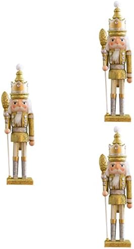 3 бр Фигурка Щелкунчика, Фигурки на Кукли Войник, Коледна Играчка Декор (Златни