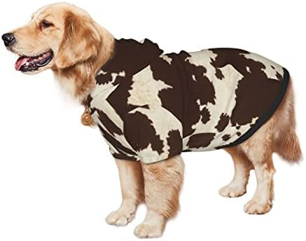Hoody с качулка за домашни любимци с принтом от краве кожа, е подходяща за средни и големи кучета