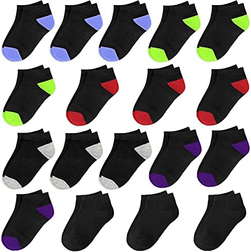 Janegio 18 Чифта Детски Спортни Чорапи с ниско деколте на Половин възглавница За Момчета И Момичета
