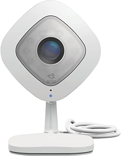 Arlo Q - Жичен камера за сигурност 1080p HD | Нощно виждане, само за помещения, 2-лентов звук | Облачное склад включен |