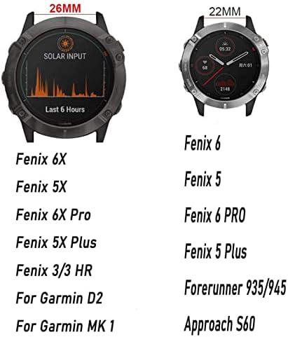NANWN 22-26 мм и Каишка за часовник Quickfit за Garmin Fenix 6 6X Pro 5X 5Plus 3HR 935 945 S60 MK2 Гривна от естествена