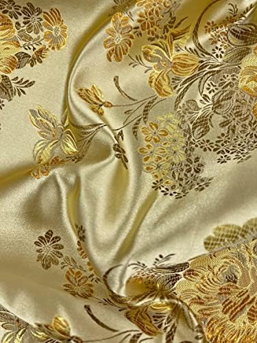 Нови тъкани Daily Anais Златен Цветен Брокат, Китайски Сатен плат за Чонсам/Ципао, Дрехи, Костюми, Тапицерия
