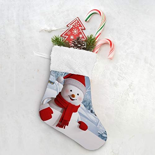Коледни Чорапи ALAZA, Коледа, Снежен човек, Класически Персонализирани Малки Чулочные Украса за Семейни празници,