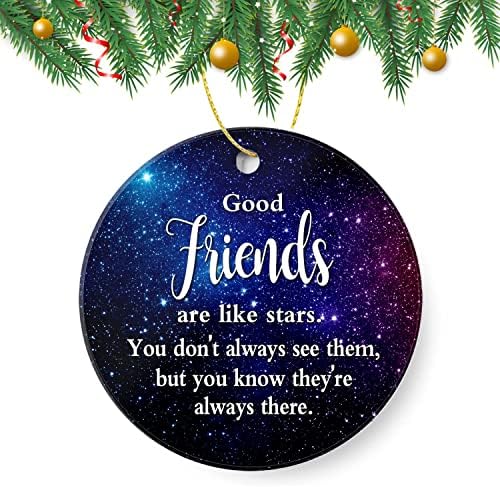 Коледен орнамент ГУЛАУДЖИ 2022-Подарък за приятелство Добри приятели са като звездите, Те са винаги наоколо-Коледна