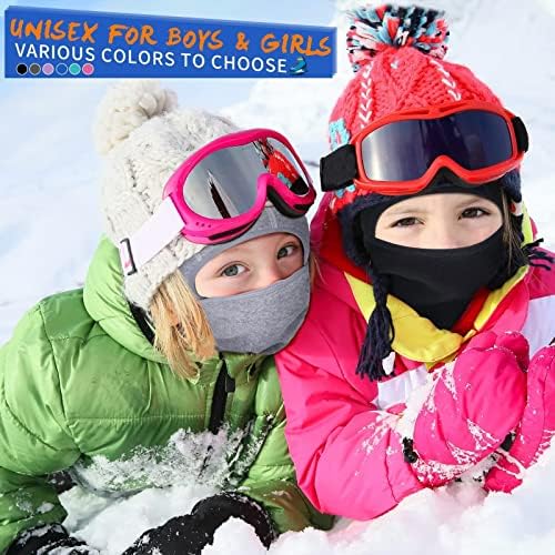 Детска Ски Маска-Балаклава, 2 опаковки, Зимна Шапка, Топло за лицето и шията за момчета и момичета, 3-15 години, Полнолицевая
