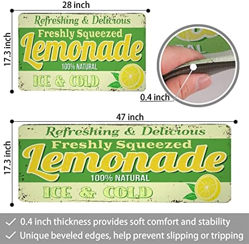 Кухненски подложки Lemon, Комплект от 2 постелки за кухня в фермерска къща с анти-умора на материала възглавница,