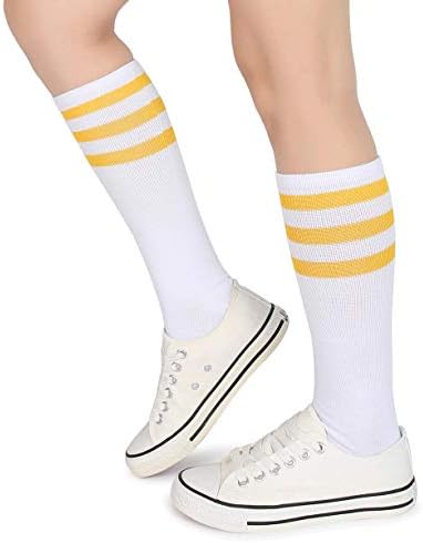 Бели чорапи-тръбички Pareberry Classic С трикратно С Ивици От Мек памук На Хайвер В Ретро стил