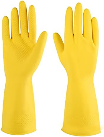 Гумени ръкавици за почистване на IUCGE жълт цвят, 3 или 6 чифта за домашна употреба, за многократна употреба ръкавици