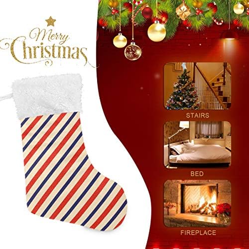 Коледни Чорапи в Патриотичен ивица PIMILAGU, 1 Опаковка, 17,7 инча, Окачени Чорапи за Коледна украса