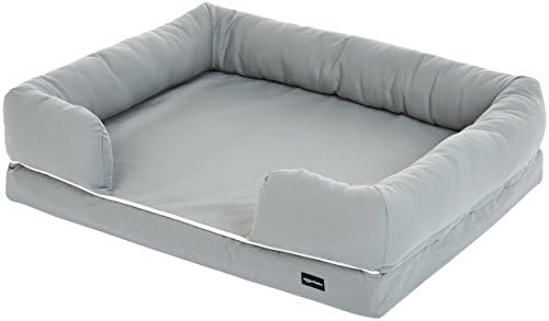Легла за кучета Basics с възглавница от пяна с памет ефект, Средна (36 x 29 см) Сиво
