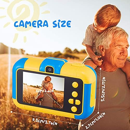 Детски фотоапарат, 2,4-Инчов Цифрова Камера с Двойна Леща 1080p с Двоен Обектив за Детски Подаръци за Рожден Ден