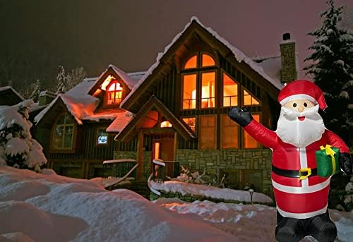 Марка BBO 6-футовое Надувное Украса във формата на Коледно Фигурки на Дядо Коледа - 6-Крак Надуваем Бял Дядо Коледа, Червено,