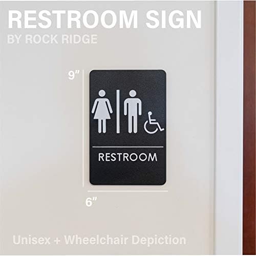 Произведено в САЩ | Знак на мъжки и женски тоалетни Rock Ridge за тоалетни, Достъпни за хора с увреждания, съответстващ на изискванията на ADA Знак върху вратата на банята